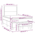 vidaXL Sommier à lattes de lit avec matelas Gris foncé 120x200cm Tissu