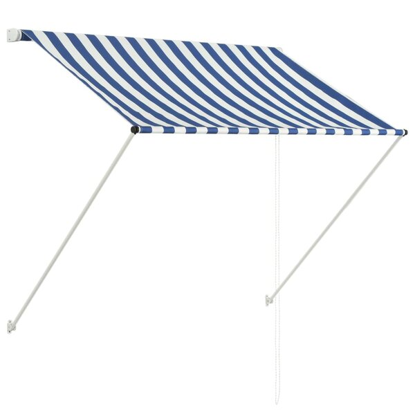 vidaXL Auvent rétractable 150x150 cm Bleu et blanc