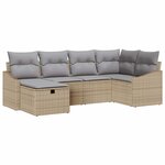 vidaXL Ensemble de canapé de jardin 6 Pièces Beige  Gris clair