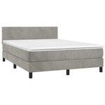 vidaXL Sommier à lattes de lit et matelas Gris clair 140x200cm Velours