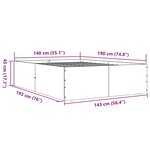 vidaXL Cadre de lit sans matelas gris béton 140x190 cm