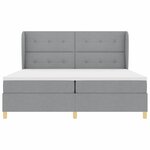 Lit à ressorts vidaXL avec matelas en gris clair  200x200 cm  tissu