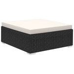 vidaXL Salon de jardin 6 Pièces avec coussins Résine tressée Noir