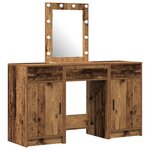 Set de coiffeuse 3 pièces avec LED en bois vieilli
