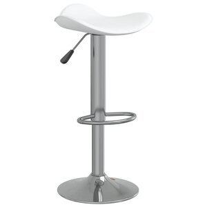 vidaXL Tabouret de bar Blanc Acier chromé et cuir artificiel