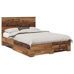 vidaXL Cadre de lit Bois ancien 140 x 190 cm Bois d'ingénierie