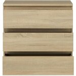 Commode Chelsea 3 tiroirs couleur chêne 77 2 x 42 x hauteur 79 9 cm