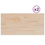 vidaXL Dessus de table 2 Pièces 90x45x1 7cm rectangulaire bois pin massif