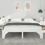 vidaXL Cadre de lit surélevé avec stockage Blanc Bois massif en pin