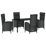vidaXL Ensemble de 5 Chaises de Jardin Noir Rotin Synthétique