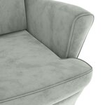 vidaXL Fauteuil à oreilles avec tabouret gris clair velours