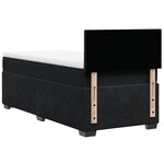 vidaXL Sommier à lattes de lit avec matelas Noir 90x200 cm Velours