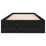 vidaXL Cadre de lit sans matelas noir bois massif 75x190 cm