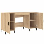 Bureau table poste de travail meuble d'ordinateur informatique étude chêne sonoma 140 x 50 x 75 cm bois d'ingénierie brun 02_0023643