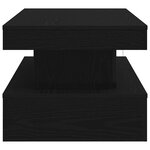 vidaXL Table basse avec lumières LED chêne noir 90x50x40 cm