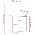 vidaXL Tables de chevet murales 2 Pièces Chêne sonoma