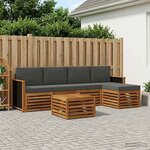 vidaXL Ensemble de canapés d'extérieur 6 pc Naturel et Anthracite