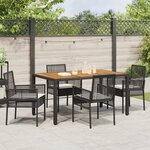 vidaXL Ensemble de salle à manger de jardin 5 pièces avec coussins Noir Rotin synthétique