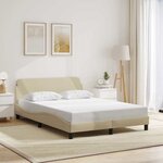vidaXL Cadre de lit Dover crème 140x190 cm tissu