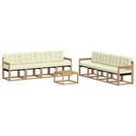 vidaXL Ensemble de canapés d'extérieur 9 pc Blanc et crème