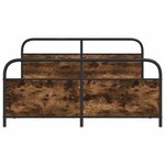 vidaXL Cadre de lit en métal sans matelas chêne fumé 150x200 cm