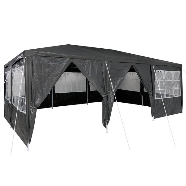 vidaXL Tente de fête avec 10 parois gris foncé 6x4 m en PE