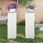 vidaXL Support de Plante 2 Pièces Blanc 24 x 24 x 75 cm Acier