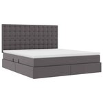 vidaXL Lit de Rangement Gris 160 x 200 cm Cuir synthétique