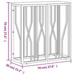 vidaXL Table console argenté acier inoxydable/bois massif récupération
