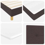 vidaXL Lit boxspring avec matelas Marron foncé 200 x 200 cm tissu