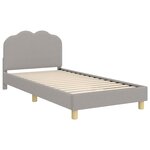 vidaXL Cadre de lit pour enfants avec tête de lit Gris clair 90x200 cm