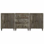 vidaXL Buffets 3 Pièces gris clair 60x33 5x75 cm bois de manguier massif