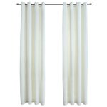 vidaXL Rideaux occultants avec anneaux 2 Pièces Velours Crème 140x175 cm