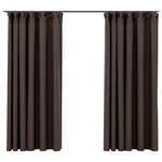vidaXL Rideaux occultants aspect lin et crochets 2 Pièces Taupe 140x175cm