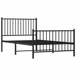 vidaXL Cadre de lit métal sans matelas avec pied de lit noir 100x190cm