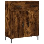 vidaXL Buffet haut Chêne fumé 69 5x34x180 cm Bois d'ingénierie