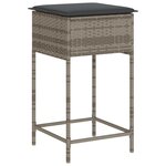 vidaXL Ensemble de bar de jardin 9 Pièces avec coussins gris poly rotin