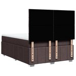 vidaXL Sommier à lattes de lit avec matelas Marron foncé 140x190 cm