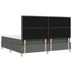 vidaXL Lit à ressorts avec matelas Gris foncé 200 x 200 cm tissu