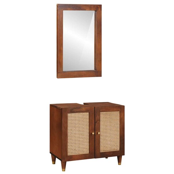 vidaXL Mobilier de salle de bain 2 Pièces Bois de mangue massif