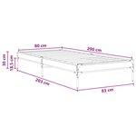 vidaXL Cadre de lit Chêne noir 80 x 200 cm Bois d'ingénierie