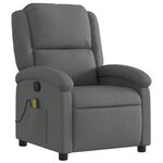 vidaXL Fauteuil inclinable de massage en tissu gris foncé