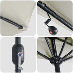 vidaXL Parasol de Jardin Half avec Poteau en Aluminium Sable 294 cm