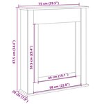 VidaXL Cadre de cheminée gris béton 75x20x87 5 cm bois d'ingénierie