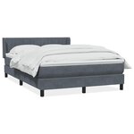 vidaXL Sommier à lattes de lit et matelas gris foncé 140x220cm velours