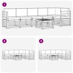vidaXL Ensemble de canapés d'extérieur 7 pc Blanc et crème Polyester