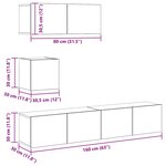 vidaXL Ensemble de meubles TV 4 Pièces Blanc Bois d'ingénierie