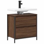 vidaXL Meuble salle de bain lavabo tiroirs chêne marron 60x34 5x60 cm