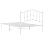 vidaXL Cadre de lit métal sans matelas et tête de lit blanc 107x203 cm