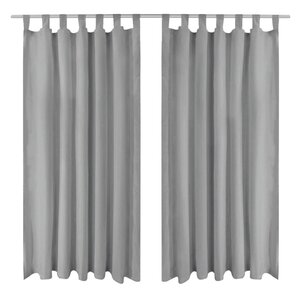 vidaXL Rideau occultant avec boucles 2 Pièces 140 x 225 cm Gris